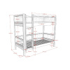Dubová dvoupatrová postel Vipack Forrest 90 x 200 cm