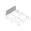 Dubová postel Vipack Olive 160 x 200 cm s ratanovým čelem