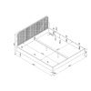 Dubová postel Vipack Olive 180 x 200 cm s ratanovým čelem