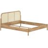 Dubová postel Vipack Olive 180 x 200 cm s ratanovým čelem