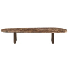 Hnědý mramorový konferenční stolek Kave Home Pirita 147 x 65 cm s tmavou podnoží