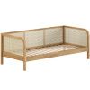 Dobová postel Vipack Olive 90 x 200 cm s ratanovou zábranou