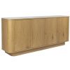 Dřevěná komoda ALMIRA HIGH 180 x 40 cm s mramorovým dekorem