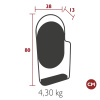 Třešňově červené kovové závěsné zrcadlo Fermob Itac 80 x 38 cm