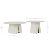 Krémový set dvou zahradních stolků Bizzotto Bryan 70/90 cm