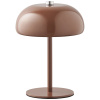 Hnědá kovová nabíjecí stolní LED lampa Margon 18 cm