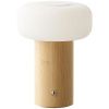 Bambusová nabíjecí stolní LED lampa Taffo 18 cm