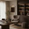 Hnědé čalouněné otočné lounge křeslo Glen -fv-interier-25