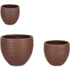 Set tří keramických zahradních květináčů Strips Ø27/36/46 cm