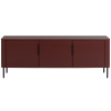 Červený dřevěný TV stolek Gunnar 154 x 44 cm