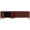 Červený dřevěný TV stolek Gunnar 200 x 44 cm