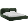 Tmavě zelená manšestrová dvoulůžková postel MICADONI Martina 160 x 200 cm s úložným prostorem