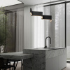 Černé kovové závěsné LED světlo Nova Luce Flusso 124 cm -fv-interier-25