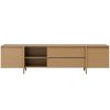Dubový TV stolek Pacific 240 x 43 cm se zásuvkami