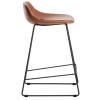 Koňakově hnědá koženková barová židle Kave Home Zahara 65 cm II.