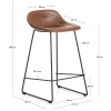 Koňakově hnědá koženková barová židle Kave Home Zahara 76 cm II.