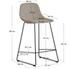 Hnědá látková barová židle Kave Home Zahara 65 cm III.