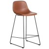 Koňakově hnědá koženková barová židle Kave Home Zahara 76 cm III.