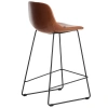 Koňakově hnědá koženková barová židle Kave Home Zahara 76 cm III.
