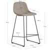 Hnědá látková barová židle Kave Home Zahara 76 cm III.