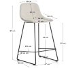 Béžová látková barová židle Kave Home Zahara 65 cm III.