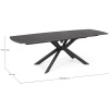 Černý zahradní rozkládací stůl Bizzotto Janika s keramickou deskou 160/240 x 90 cm