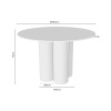 Bílý porcelánový jídelní stůl Somcasa Tracy 120 cm s dubovou podnoží