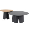 Tmavě šedý set dvou zahradních stolků Bizzotto Hayden 60/90 cm