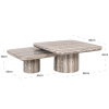 Set dvou kamenných konferenčních stolků Richmond Dulce 60 x 60 / 80 x 80 cm