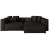 Černá čalouněná rohová pohovka Cosmopolitan Design Aveiro 254 cm, pravá