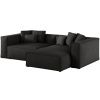 Černá čalouněná rohová pohovka Cosmopolitan Design Aveiro 254 cm, pravá