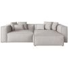 Světle šedá čalouněná rohová pohovka Cosmopolitan Design Aveiro 254 cm, pravá