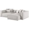 Světle šedá čalouněná rohová pohovka Cosmopolitan Design Aveiro 254 cm, pravá