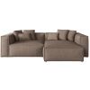 Hnědá čalouněná rohová pohovka Cosmopolitan Design Aveiro 254 cm, pravá