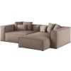 Hnědá čalouněná rohová pohovka Cosmopolitan Design Aveiro 254 cm, pravá