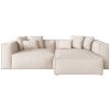 Béžová čalouněná rohová pohovka Cosmopolitan Design Aveiro 254 cm, pravá