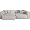 Světle šedá čalouněná rohová pohovka Cosmopolitan Design Aveiro 254 cm, levá