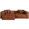 Terakotově oranžová čalouněná rohová pohovka Cosmopolitan Design Aveiro 254 cm, levá