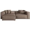 Hnědá čalouněná rohová pohovka Cosmopolitan Design Aveiro 254 cm, levá