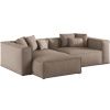 Hnědá čalouněná rohová pohovka Cosmopolitan Design Aveiro 254 cm, levá