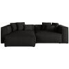 Černá čalouněná rohová pohovka Cosmopolitan Design Aveiro 254 cm, levá