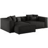 Černá čalouněná rohová pohovka Cosmopolitan Design Aveiro 254 cm, levá