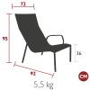 Šedozelené zahradní lounge křeslo Fermob Cadiz