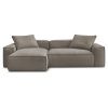 Světle hnědá manšestrová rohová pohovka Boheme 302 cm, levá/pravá