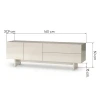 Lesklý béžový TV stolek Glam 160 x 50 cm