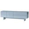 Lesklý modrý TV stolek Glam 160 x 38 cm