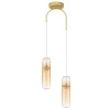 Zlaté skleněné závěsné LED světlo Nova Luce Norma 28 cm