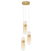 Zlaté skleněné závěsné LED světlo Nova Luce Norma 25 cm