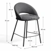 Šedá čalouněná barová židle Kave Home Bonali 65 cm -fv-interier-25