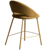 Hořčicově žlutá čalouněná barová židle Kave Home Bonali 65 cm
